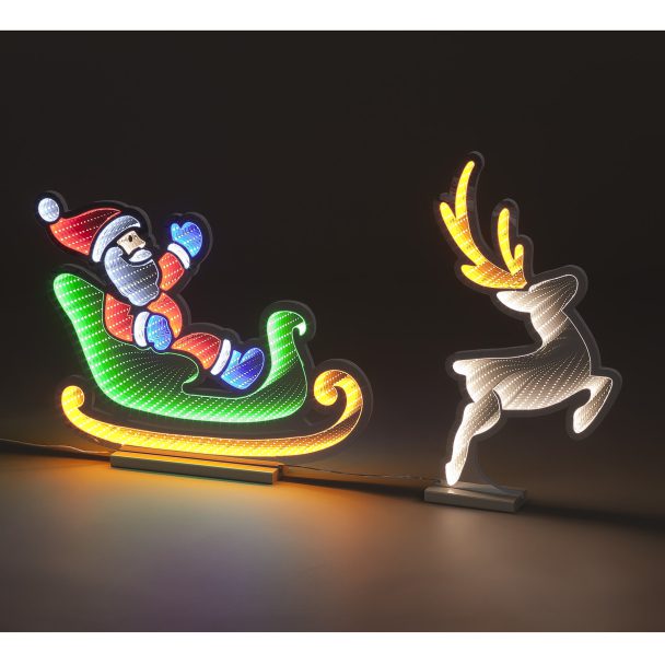 5029936993724 1 SnowTime Santa Sleigh Light Up Infinity Christmas Decoration.jpg